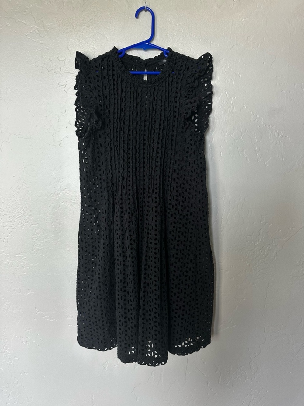 Madewell Eyelet Lace Ruffle Sleeve Pintuck Mini Dress - Picture 11 of 12